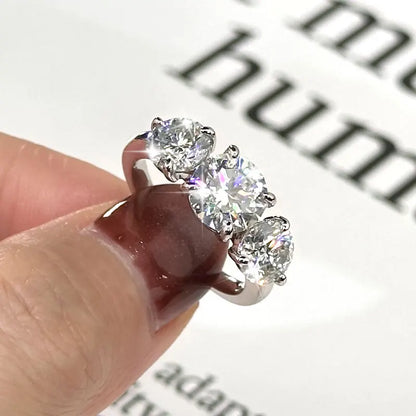 4CTTW Moissanite Verlobungsring – 3-Steine Design, 14K Gold Filled, Klassischer Damenring