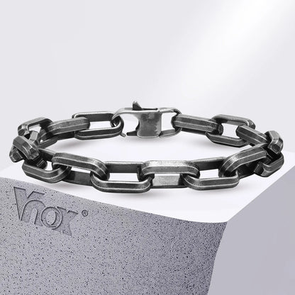 Shadow Forge – Vintage bracelet with rectangular paperclip chain