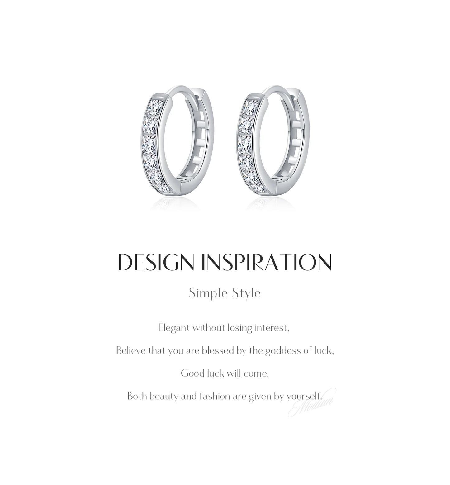 Urban Square – Sparkling Zirconia Hoop Earrings