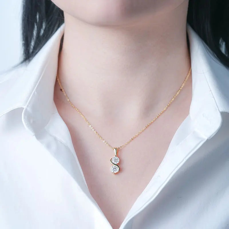 Radiant Eternity – 1CT Moissanite Solitaire Pendant Necklace in Silver