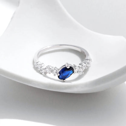 Urban Royal Oval – Blue Zirconia Statement Ring