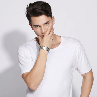 Urban Cross – Stainless Steel Cuban Link Bracelet