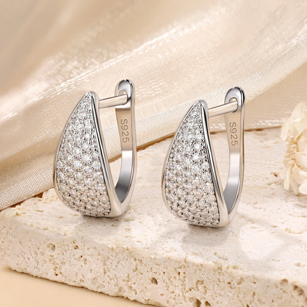 Ewiges Funkeln – Moissanite Creolen aus 925 Sterling Silber, Weißgold Veredelt, Vintage Luxus