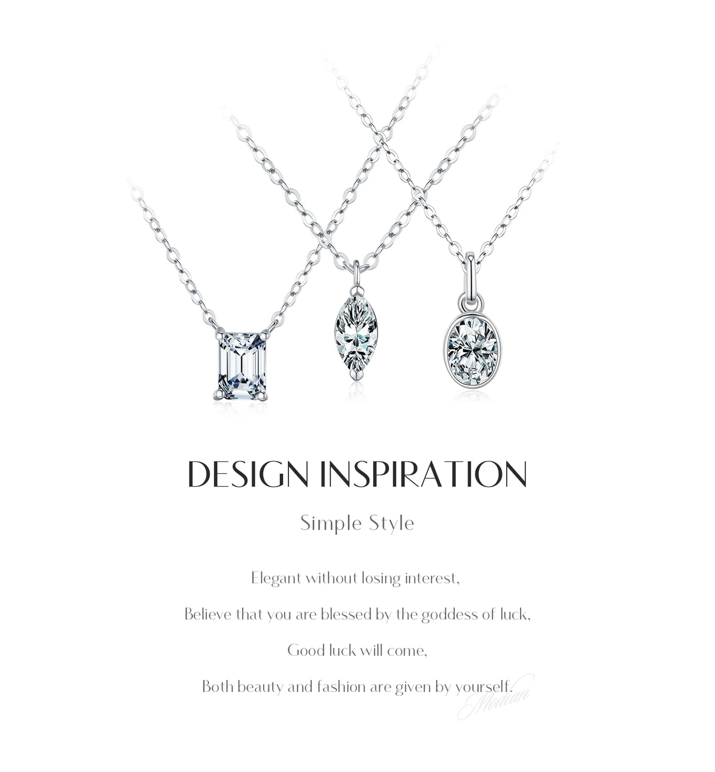 Radiant Geo – Collana con pendente in moissanite