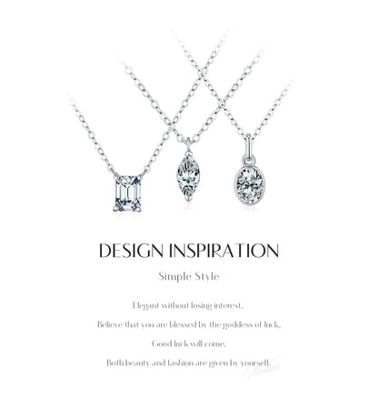 Radiant Geo – Collana con pendente in moissanite