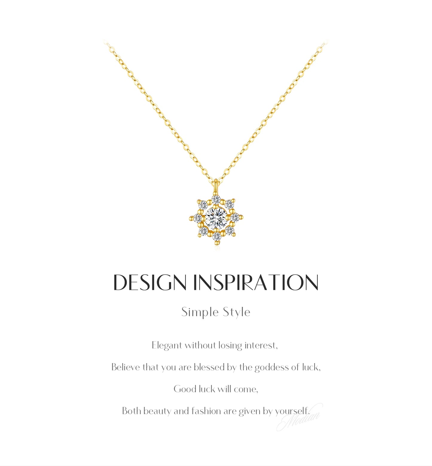 Eternal Snow – 0,5-Karat-Moissanit-Schneeflocken-Anhänger an Halskette