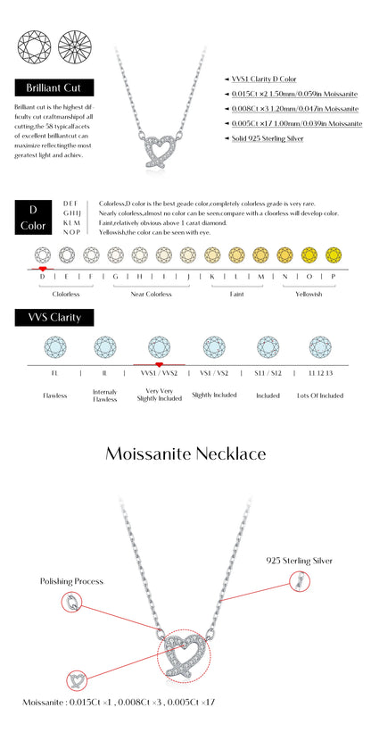 Cuore Eterno – Collana con pendente a forma di cuore irregolare in moissanite