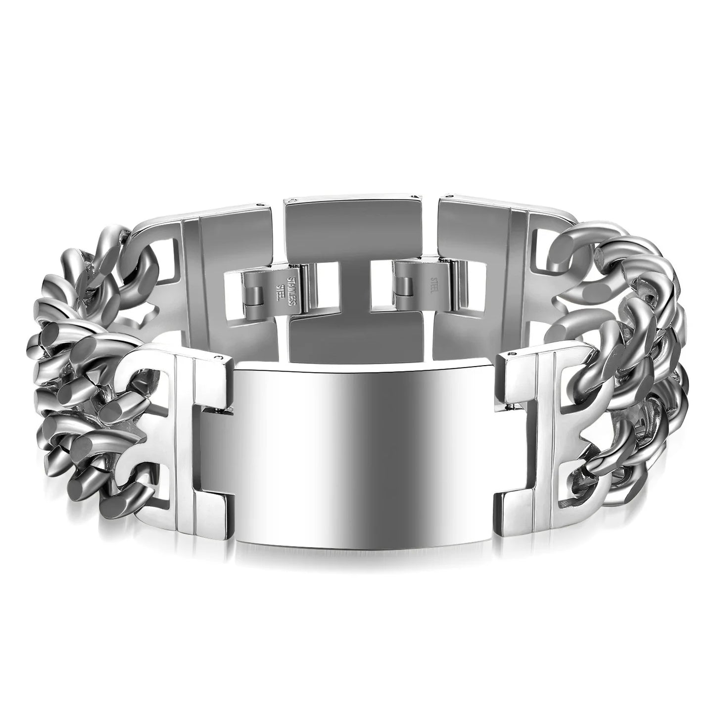 Urban Cross – Stainless Steel Cuban Link Bracelet