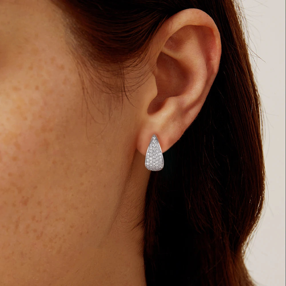 Ewiges Funkeln – Moissanite Creolen aus 925 Sterling Silber, Weißgold Veredelt, Vintage Luxus