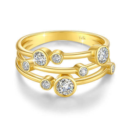 Golden Vine Aura – 14K Gold Moissanite Ring