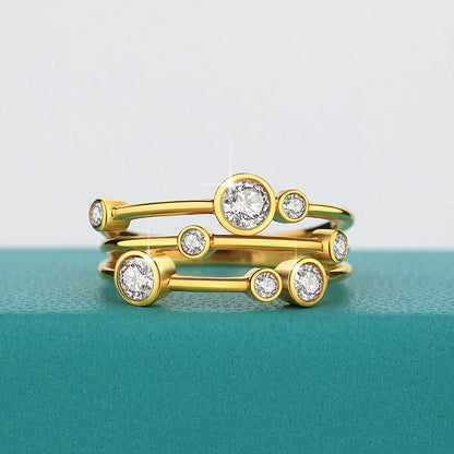 Golden Vine Aura – 14K Gold Moissanite Ring