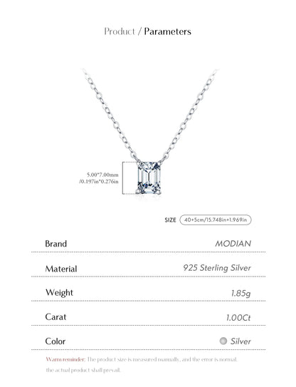 Radiant Geo – Collana con pendente in moissanite