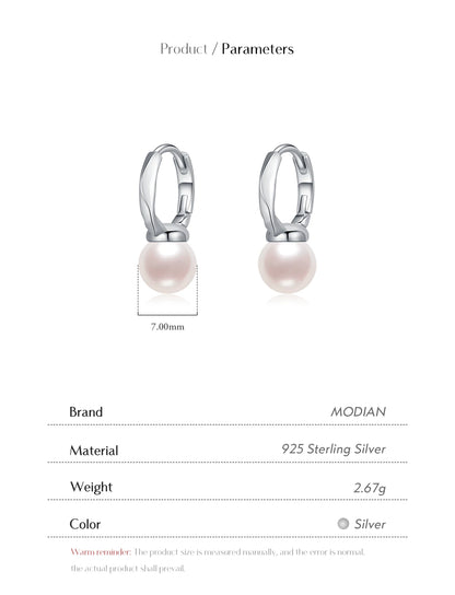 Ocean Whisper – Orecchini a cerchio con perle di conchiglia