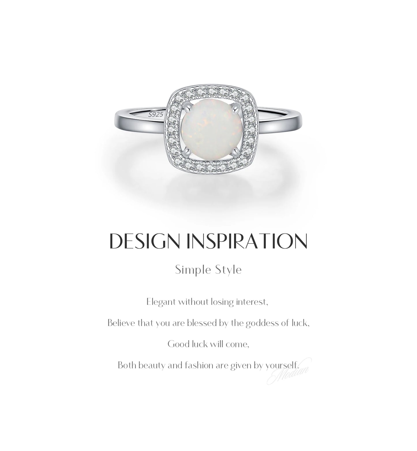 Urban Halo – Exquisite Square & Round Opal Ring
