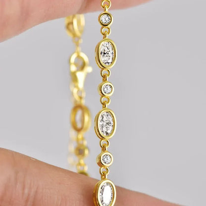 Leuchtender Zauber – Tennisarmband Moissanite , Luxuriöses Schmuckstück - Alyrah Jewellery
