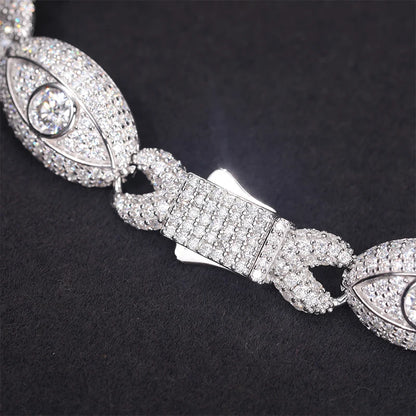 Infinity Cross Ice – Elegant Moissanite Cuban Link Necklace