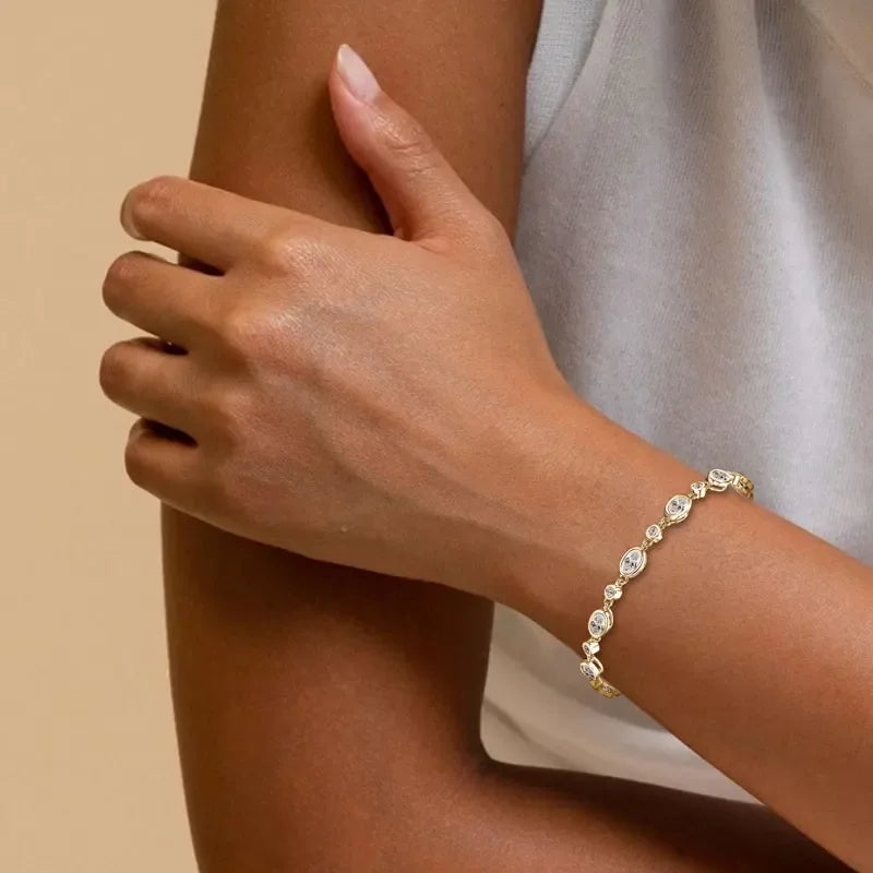 Leuchtender Zauber – Tennisarmband Moissanite , Luxuriöses Schmuckstück - Alyrah Jewellery