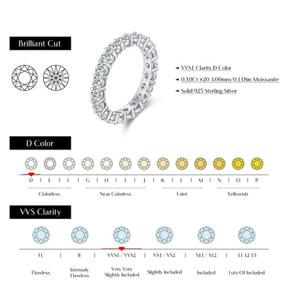 Dazzling Round – Moissanit Stackable Ring