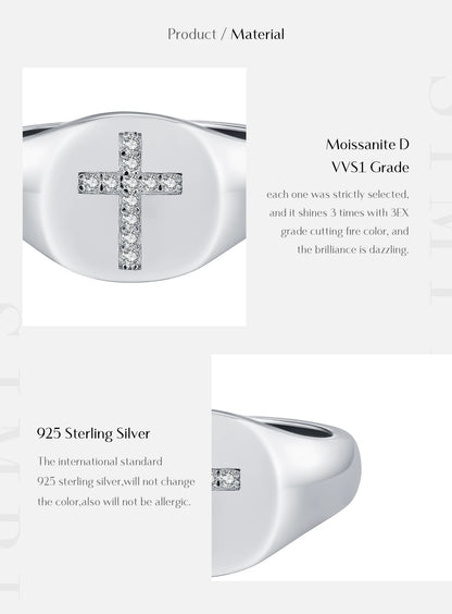 Urban Cross – Moissanit Siegelring