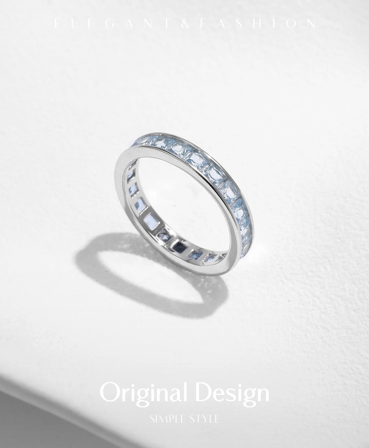 Celestial Prism – Square Zirconia Eternity Band