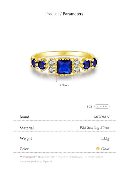 Azure Elegance –Eleganter Vintage-Ring mit blauem Zirkonia