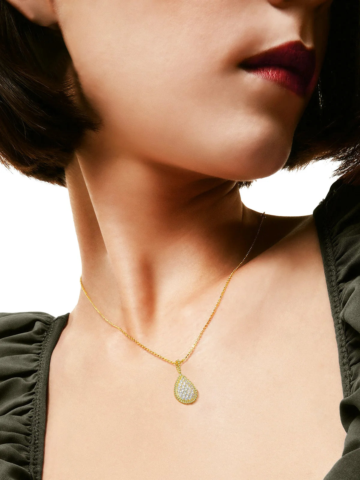 Boho Sparkle –Zirkonia-Tropfen-Anhänger