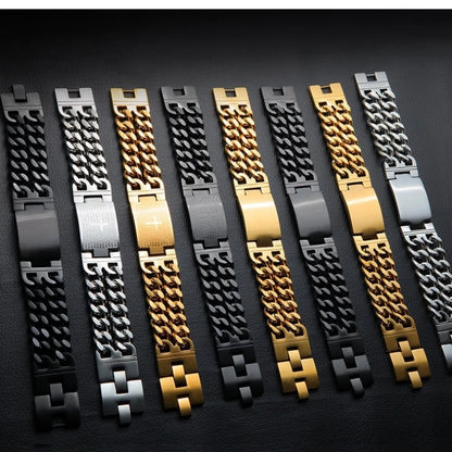 Urban Cross – Stainless Steel Cuban Link Bracelet