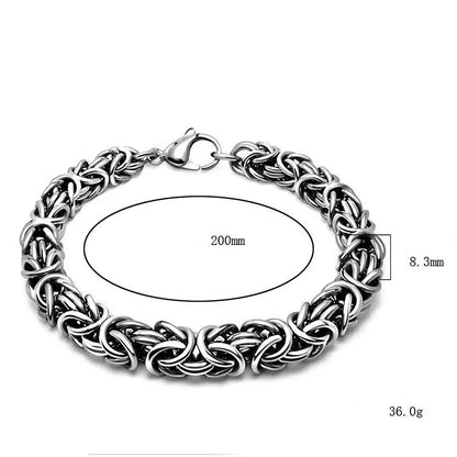 Urban Rebel – Bracciale in acciaio inossidabile intrecciato punk hip hop