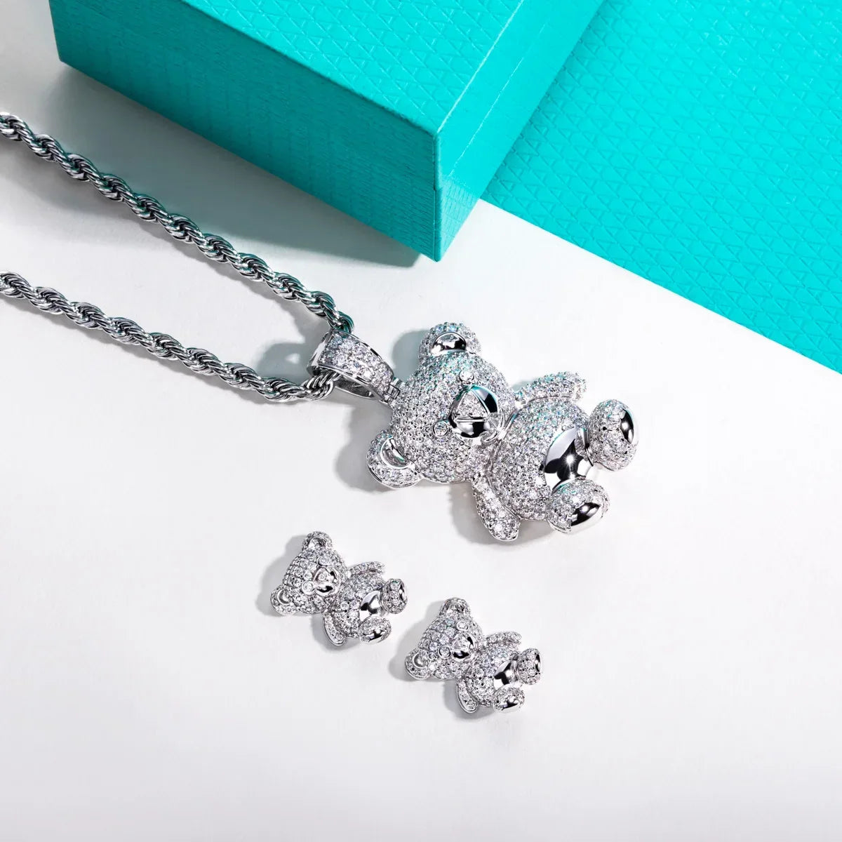 Bear Vibe – Moissanite Bären Schmuckset aus 925 Sterling Silber - Alyrah Jewellery