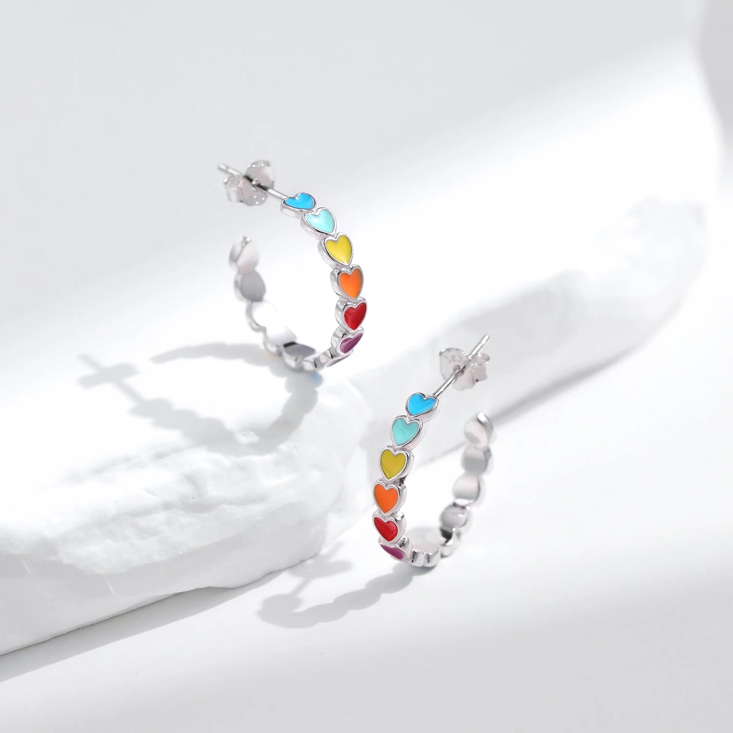 Urban Heart Pop – Enamel Heart Stud Earrings