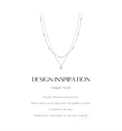 Eternal Radiance – Double-Layered Moissanite Pendant Necklace