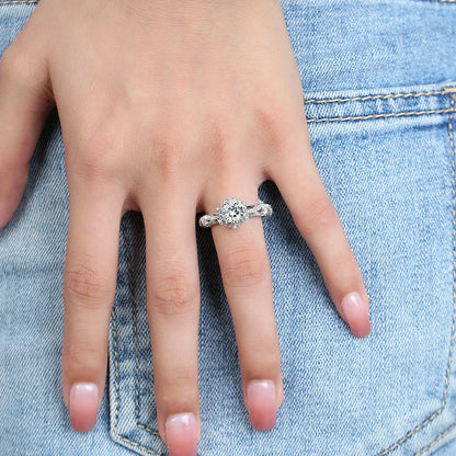 Golden Radiance – 1ct Moissanite Damenring aus 925 Sterling Silber, 18K vergoldet - Alyrah Jewellery