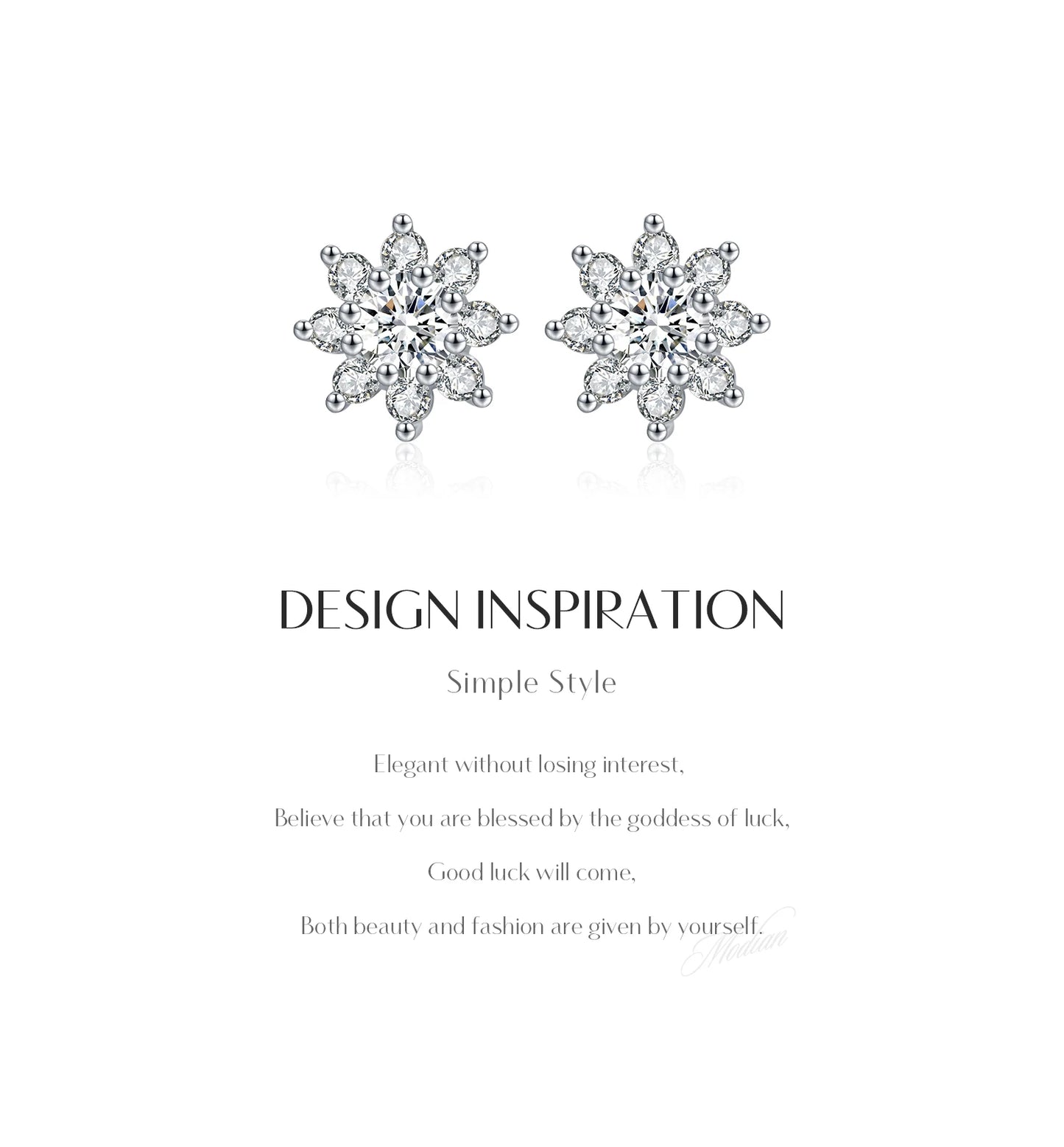 Urban Bloom – Moissanite Flower Stud Earrings