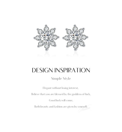 Urban Bloom – Moissanite Flower Stud Earrings