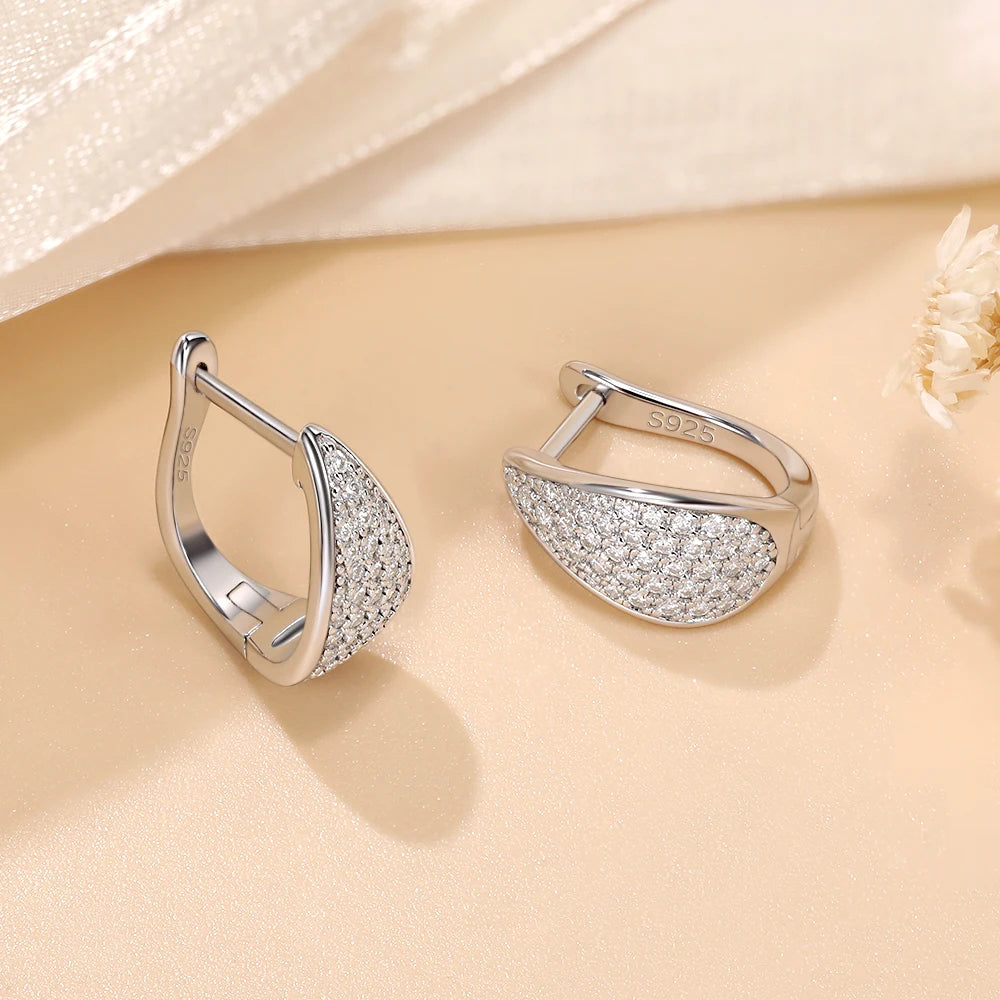 Ewiges Funkeln – Moissanite Creolen aus 925 Sterling Silber, Weißgold Veredelt, Vintage Luxus