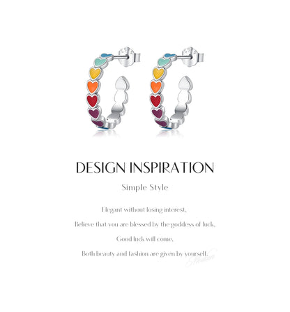 Urban Heart Pop – Enamel Heart Stud Earrings