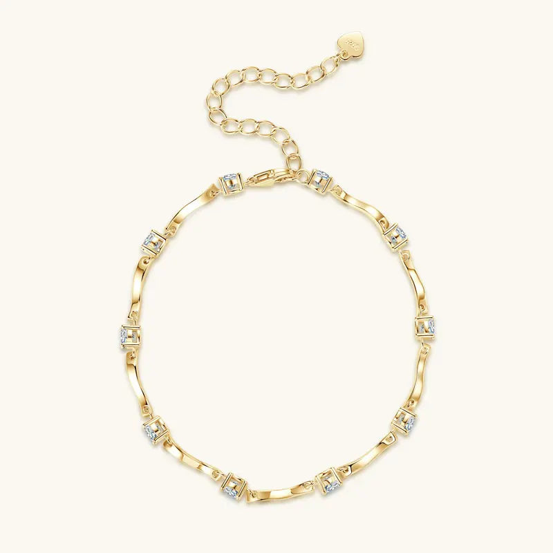 Silver Ribbon Spark – Moissanite Armband