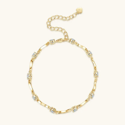 Silver Ribbon Spark – Moissanite Armband