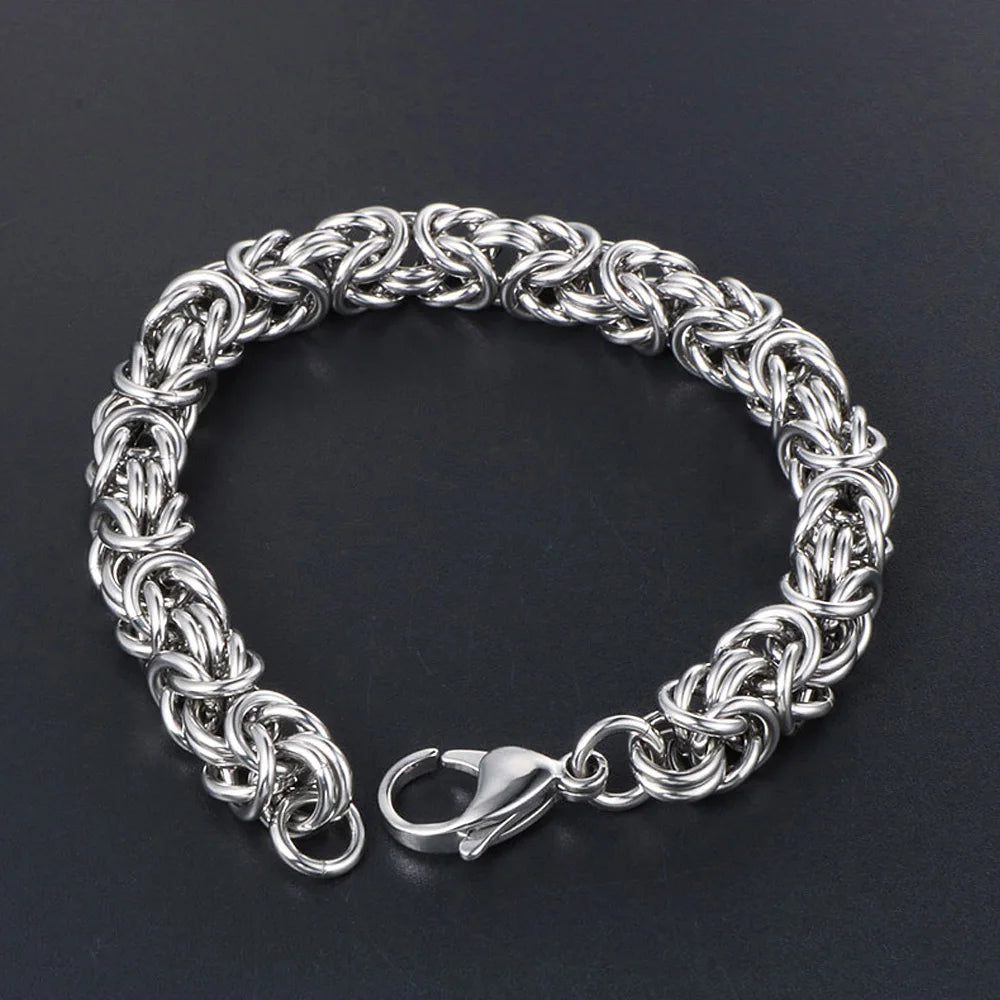 Urban Rebel – Bracciale in acciaio inossidabile intrecciato punk hip hop