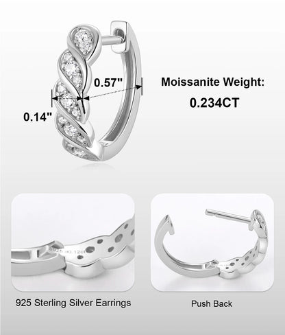 Urban Twist Spark – Moissanite hoop earrings
