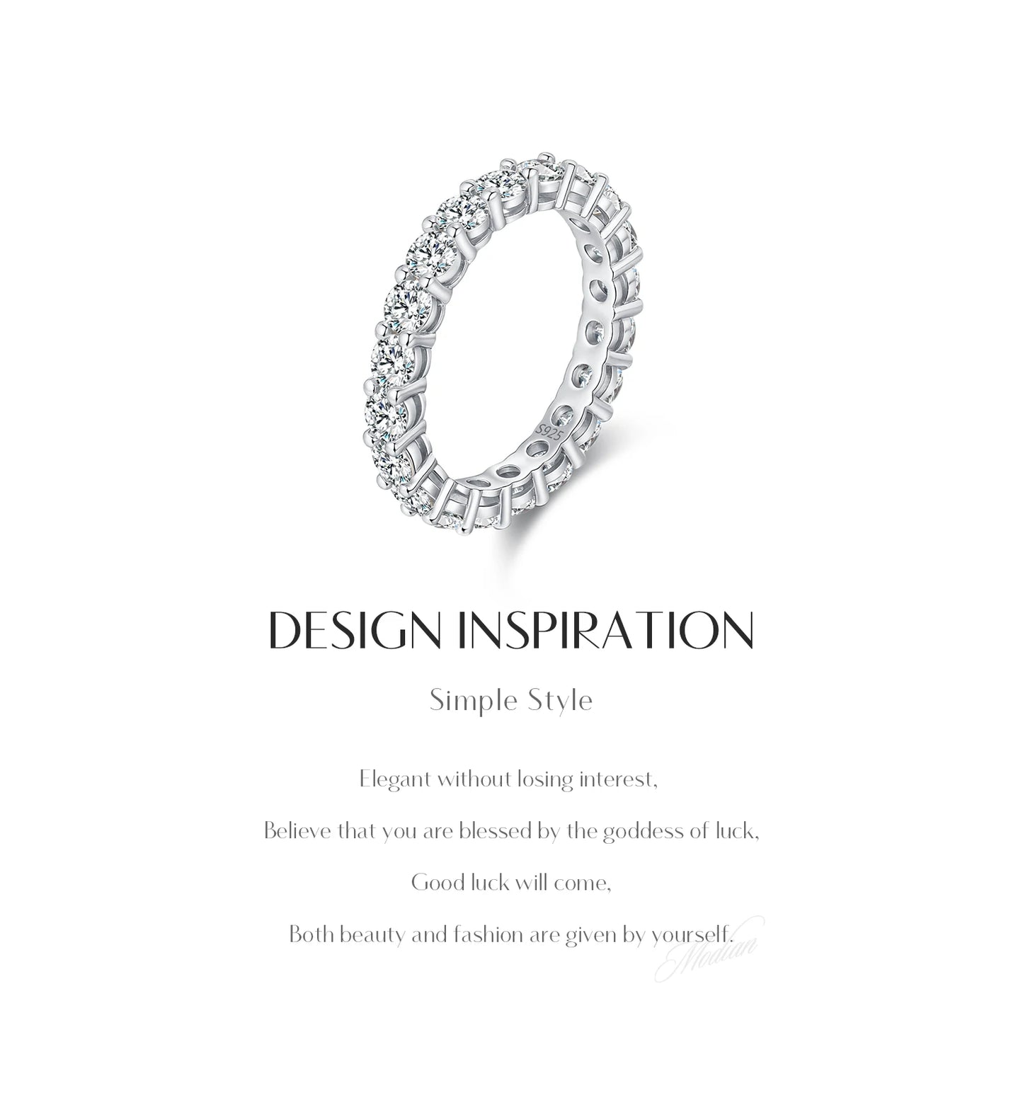 Dazzling Round – Moissanit Stackable Ring