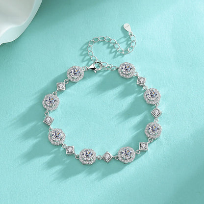 Ewiger Glanz – Klassisches  Sterlingsilber Armband mit 4-Karat Moissanite