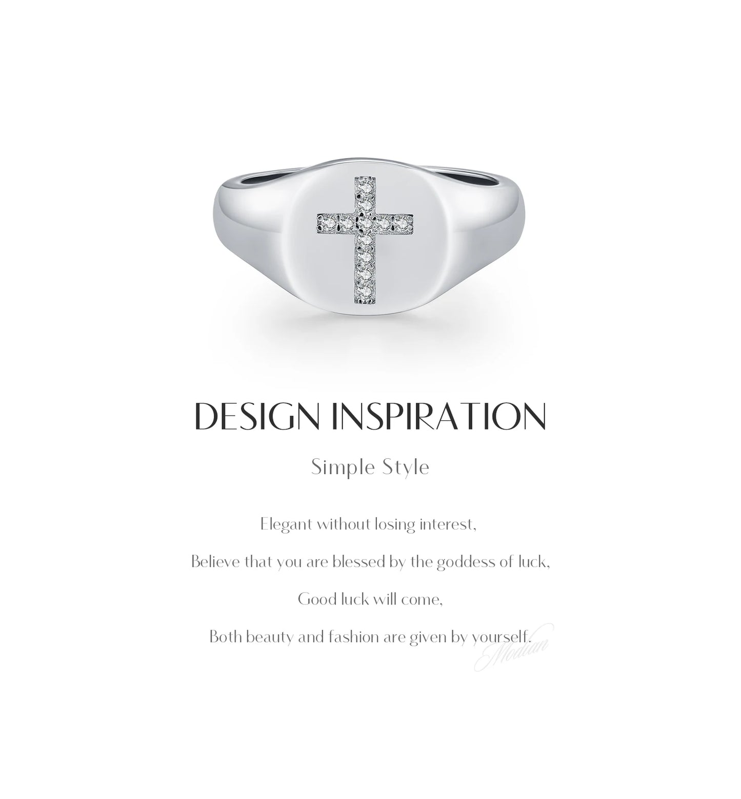 Urban Cross – Moissanit Siegelring