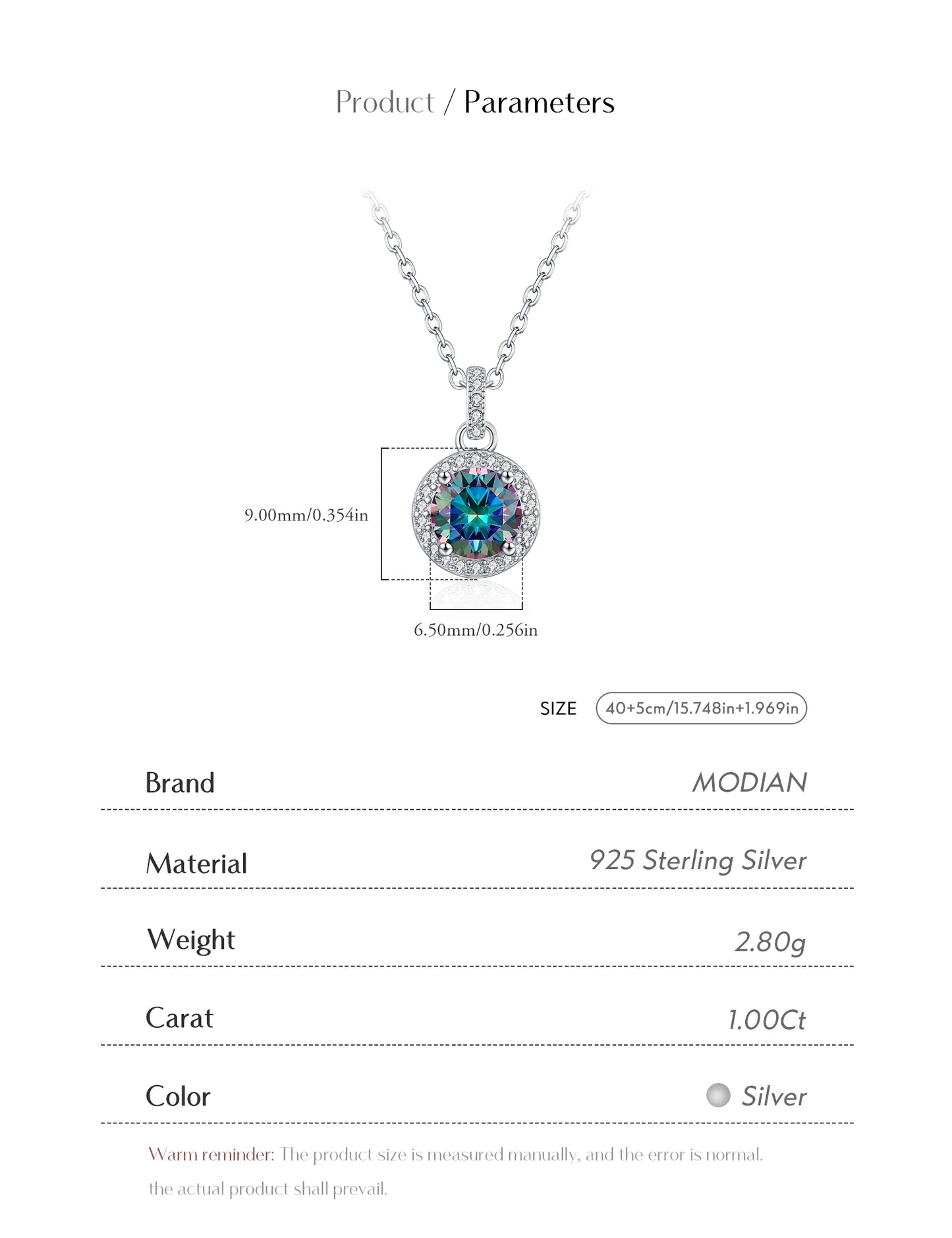 Rainbow Spark – Collana con ciondolo da donna