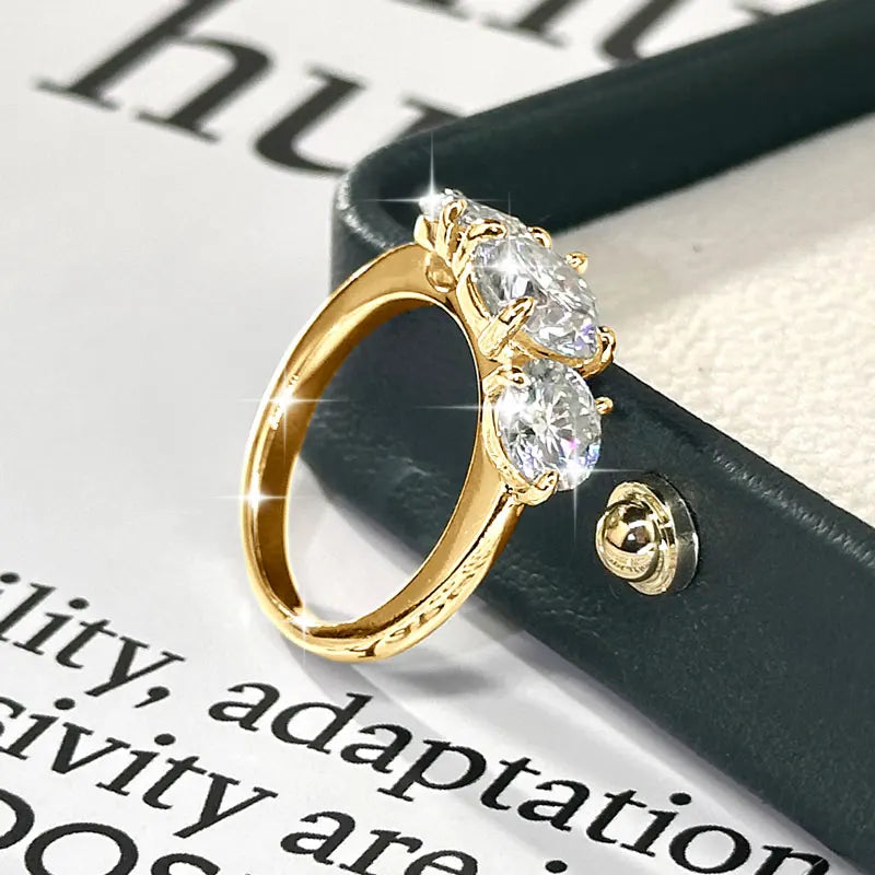 4CTTW Moissanite Verlobungsring – 3-Steine Design, 14K Gold Filled, Klassischer Damenring