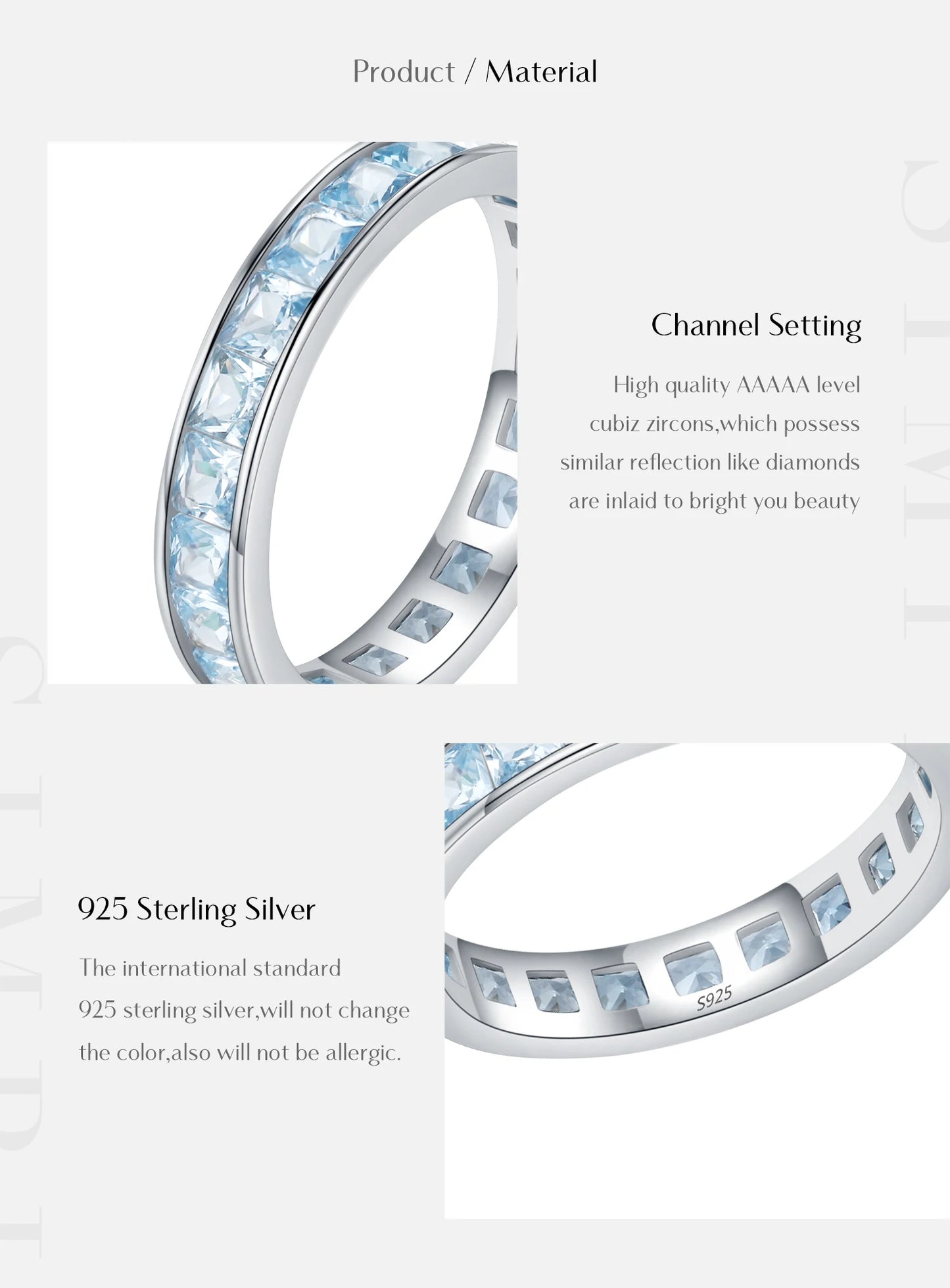 Celestial Prism – Square Zirconia Eternity Band