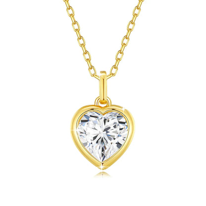 Ewige Liebe – Herzförmiger Moissanite Anhänger 14K Gold , Damen Halskette für Jubiläum, Hochzeit & Valentinstag - Alyrah Jewellery