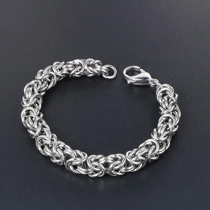 Urban Rebel – Bracciale in acciaio inossidabile intrecciato punk hip hop