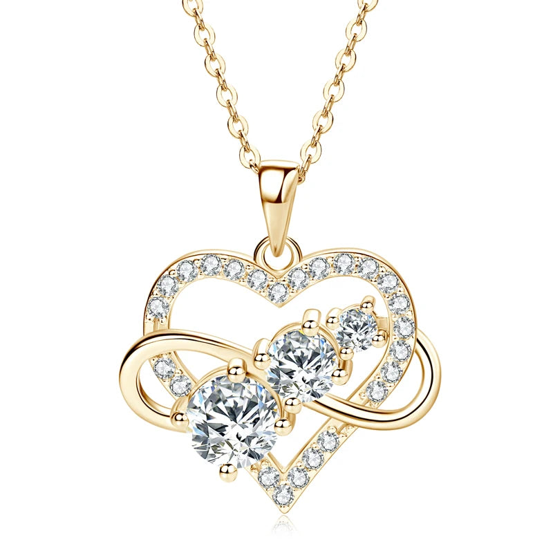 Infinite Love Spark – Moissanite Herz Halskette
