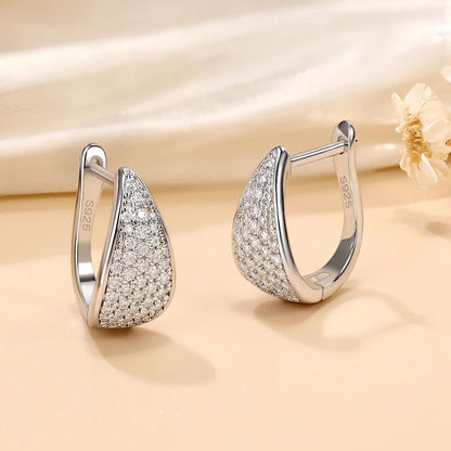 Ewiges Funkeln – Moissanite Creolen aus 925 Sterling Silber, Weißgold Veredelt, Vintage Luxus